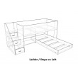 Low Loft bed with transverse lower bed - with easy climb steps!